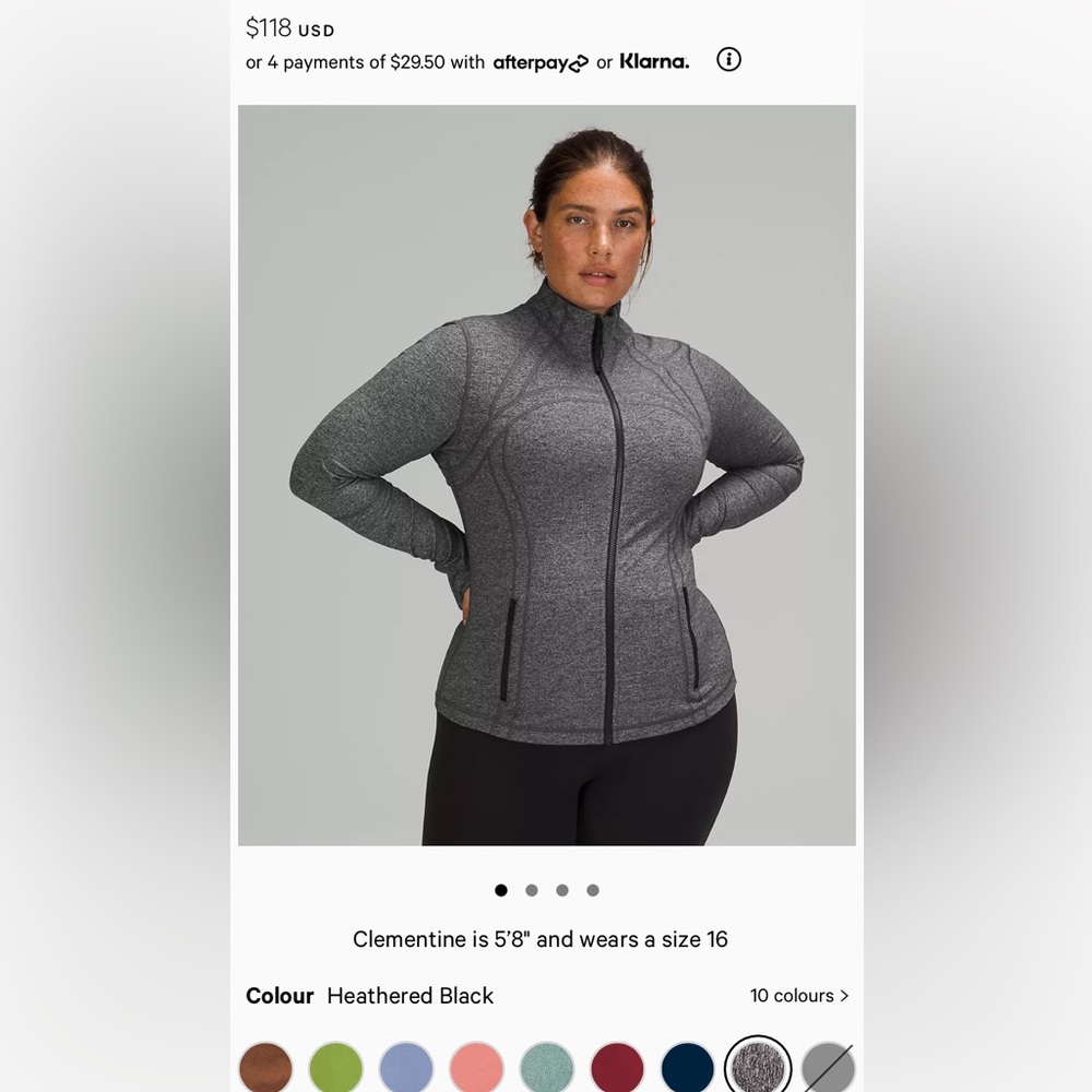 Lululemon Define Jacket Size 4 “Heathered Black”